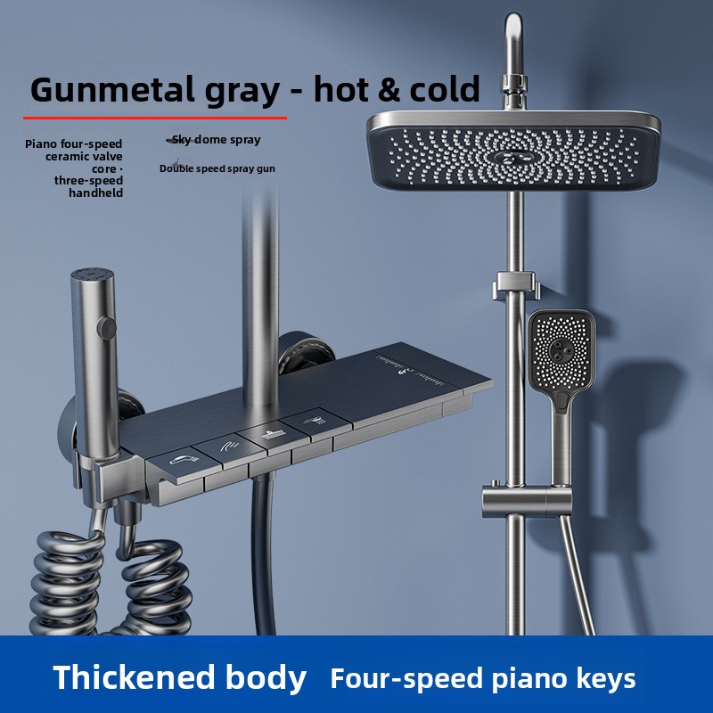 Home Bathroom Set - Sistema de ducha gris bronce con