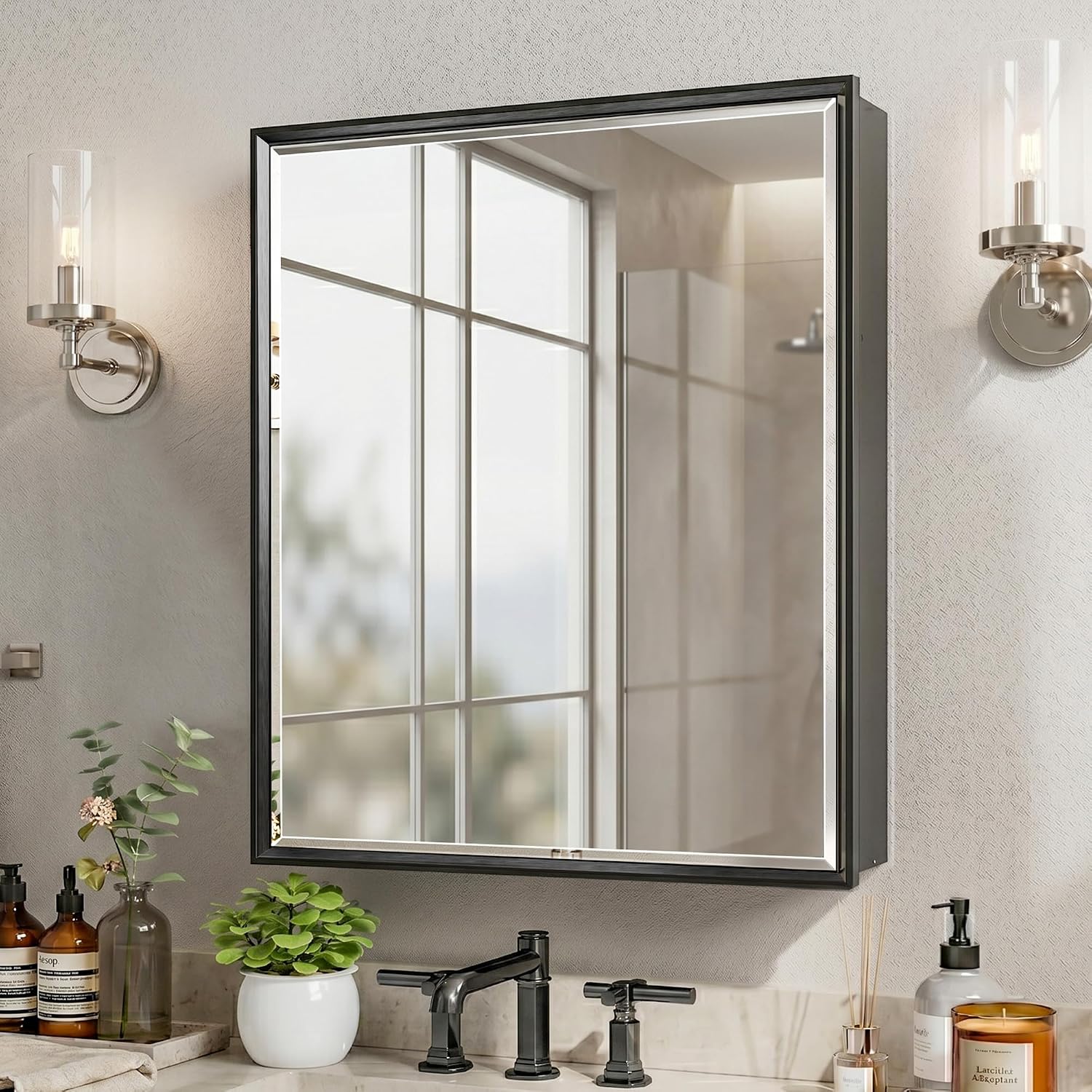 Bathroom Cabinet Mirror - Espejo de Baño con Marco de