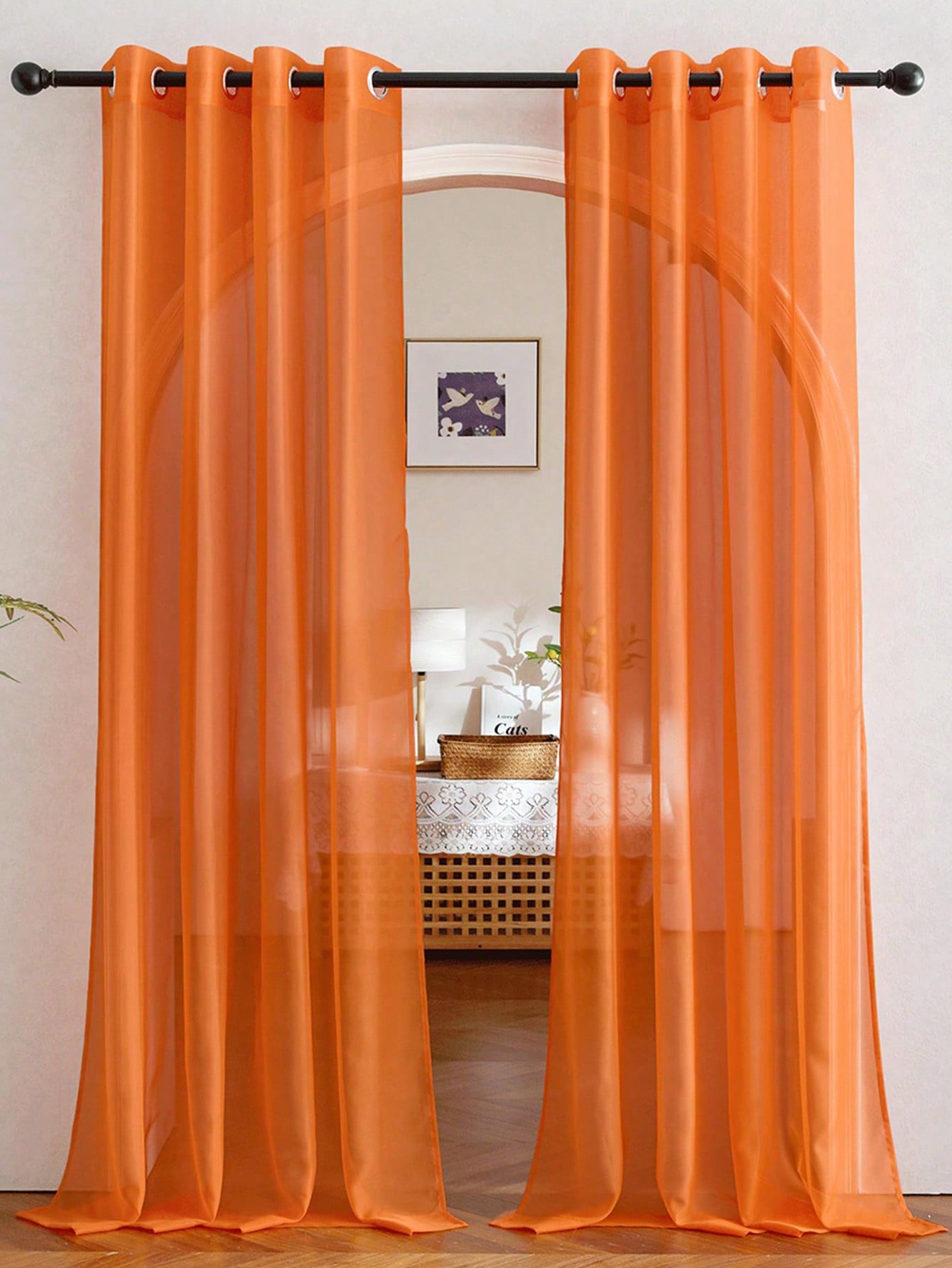 Home Bathroom Decor - 1 cortina elegante de organza transparente