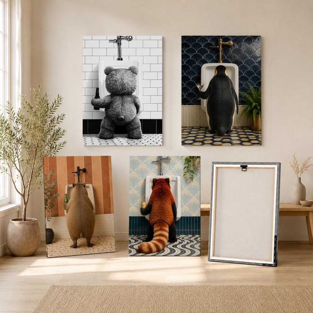Home Bathroom Set - Oso de Peluche con Cerveza en