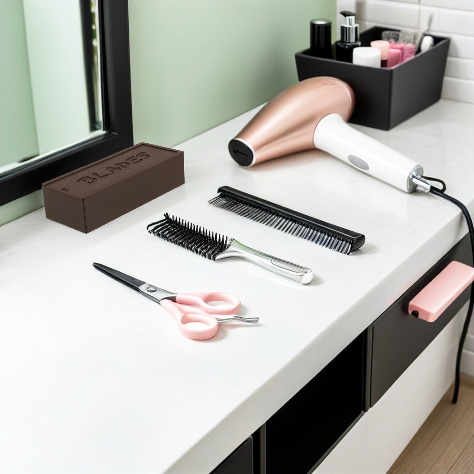 Home One Bathroom - Estuche de almacenamiento para cuchillas de