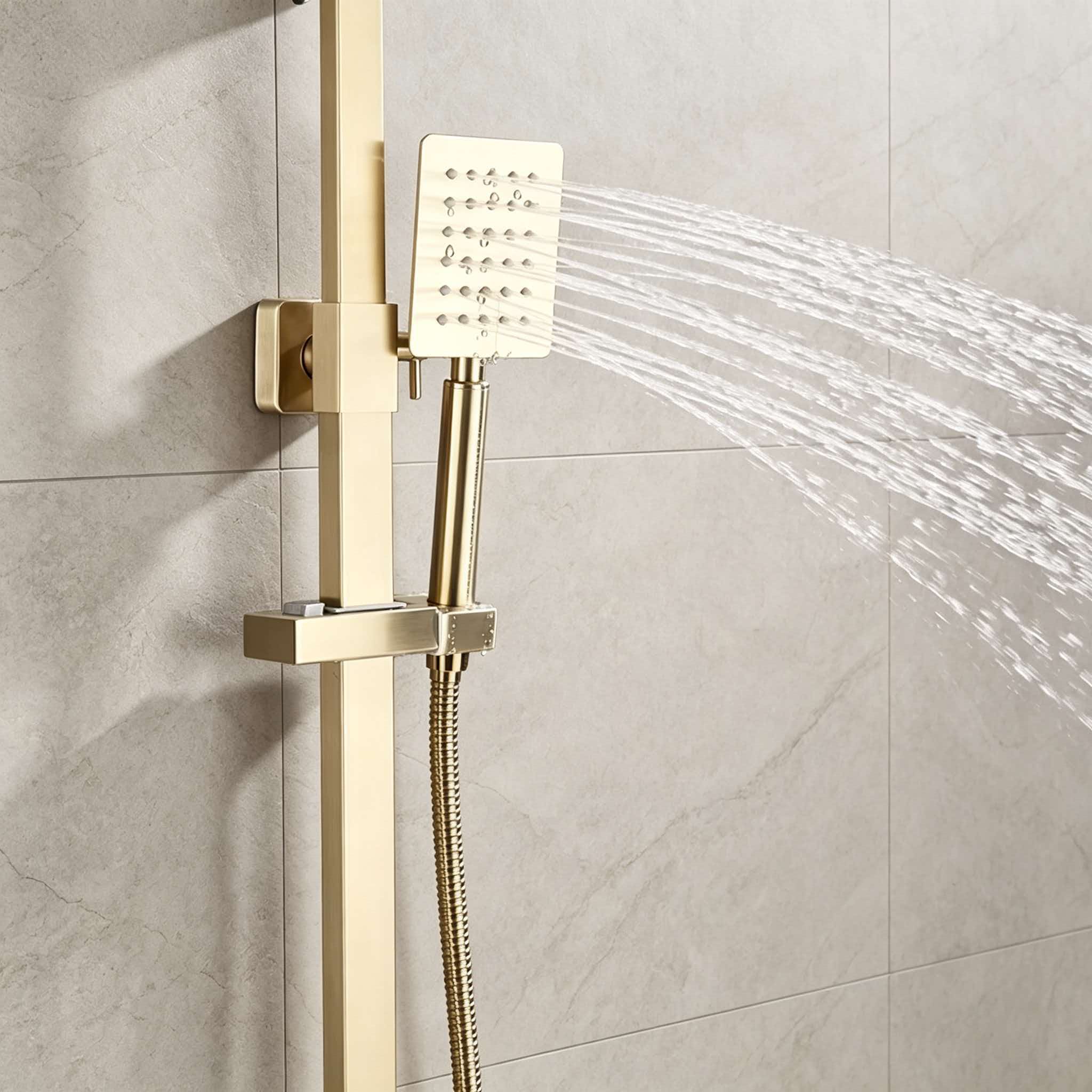 Juego de ducha dorado de acero - Home Bathroom Set reseña y precio