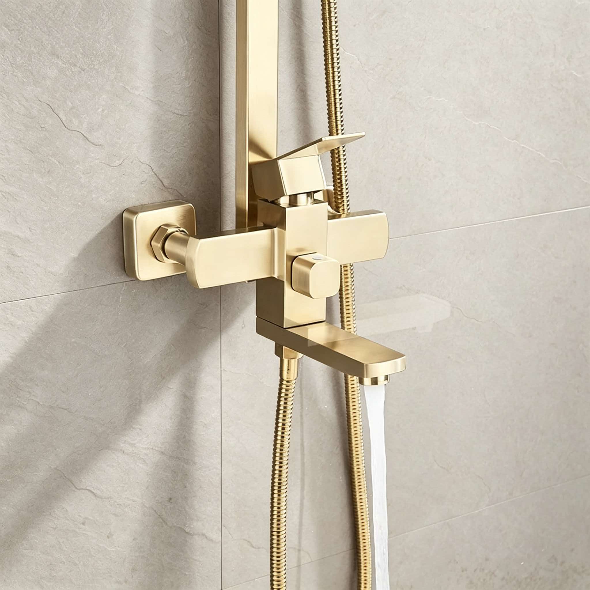 Juego de ducha dorado de acero - Home Bathroom Set reseña y precio