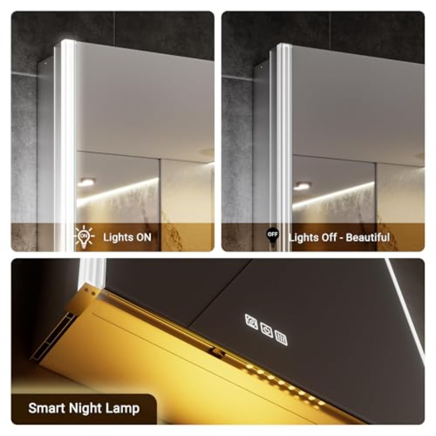 Espejo de baño con luz LED, cr - Bathroom Cabinet Mirror reseña y precio