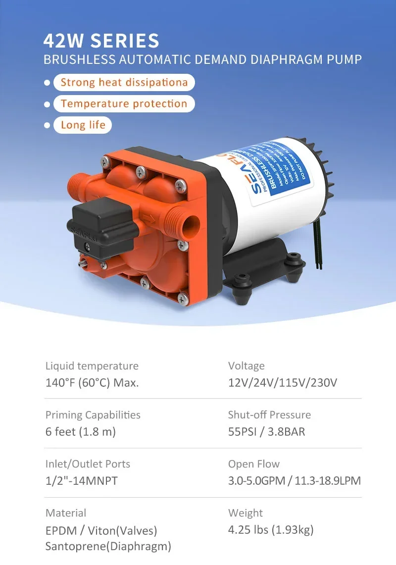 Bomba de agua de diafragma sin - Home Bathroom Pressure Pump reseña y precio