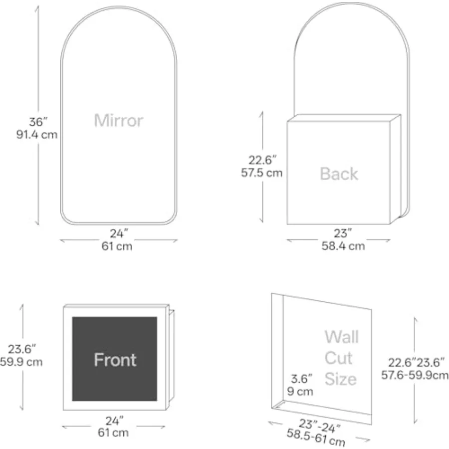 Mueble de baño con espejo curv - Bathroom Cabinet Mirror reseña y precio