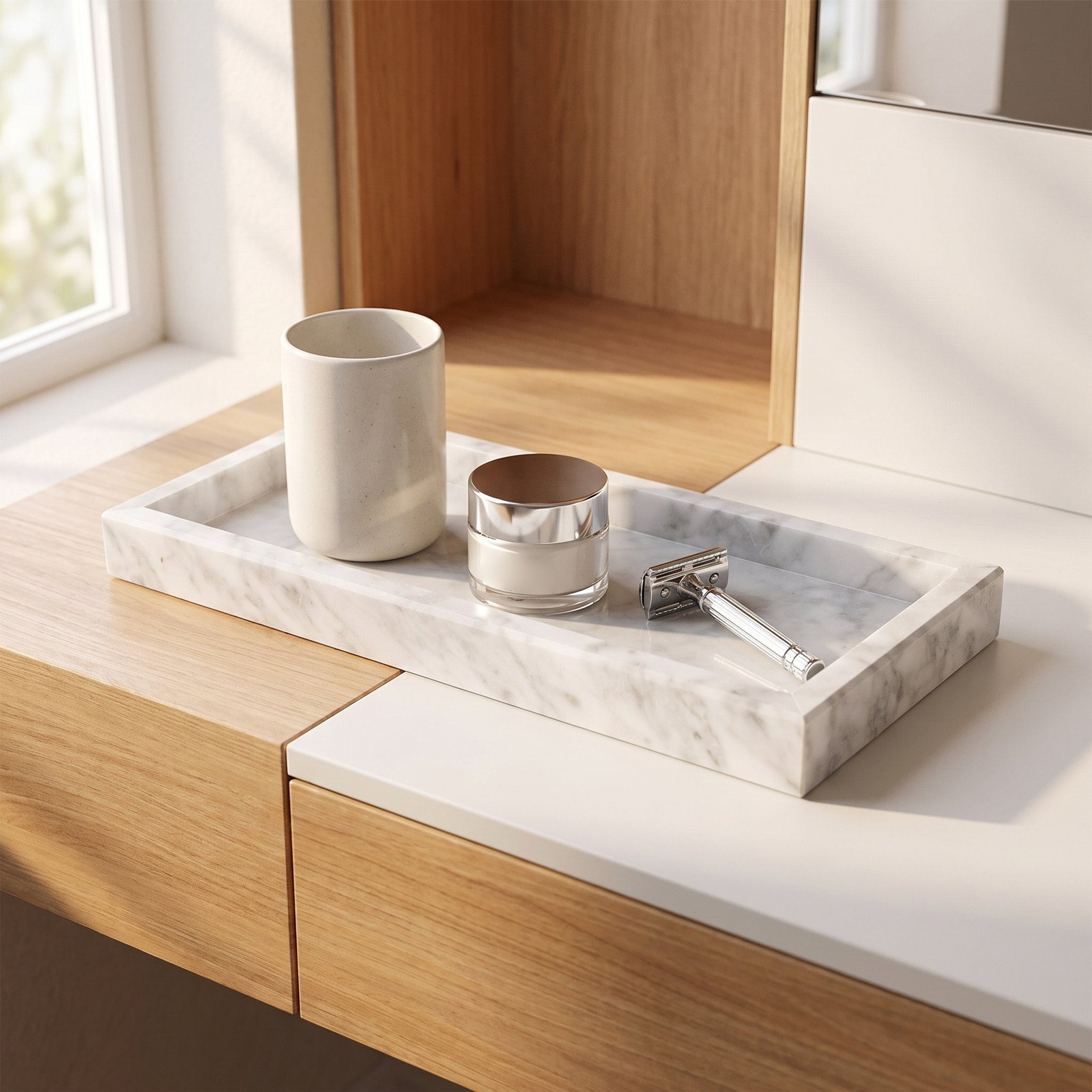 Bandeja rectangular de mármol  - Home Bathroom Decor reseña y precio