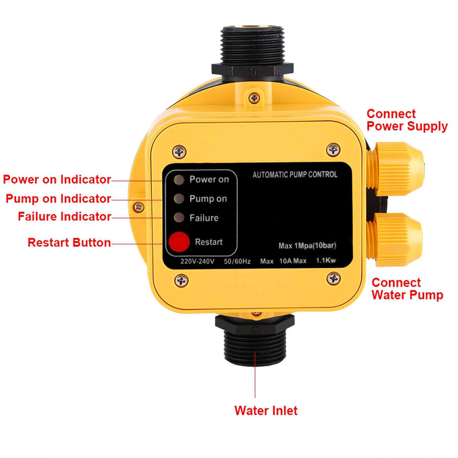 Controlador eléctrico automáti - Home Bathroom Pressure Pump reseña y precio